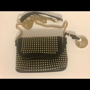 VERSACE 19•69 ARIELLE STUDDED CROSSBODY BAG BLACK